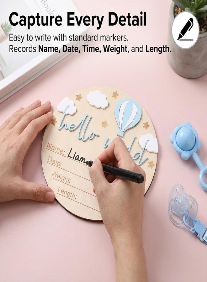 Aeaocvo Baby Announcement Sign, 5.9 Inch Blue Baby Welcome Sign, 3D Birth Announcement Board for Hospital Photo Prop Babys Shower or Gender Reveal Keepsake - Image 4