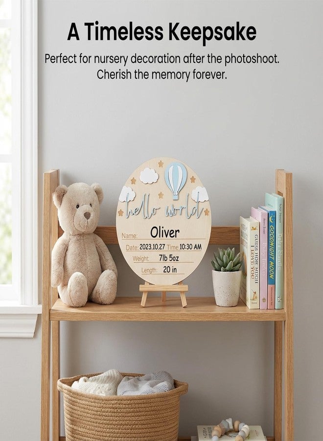 Aeaocvo Baby Announcement Sign, 5.9 Inch Blue Baby Welcome Sign, 3D Birth Announcement Board for Hospital Photo Prop Babys Shower or Gender Reveal Keepsake - Image 5