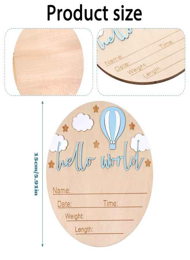 Aeaocvo Baby Announcement Sign, 5.9 Inch Blue Baby Welcome Sign, 3D Birth Announcement Board for Hospital Photo Prop Babys Shower or Gender Reveal Keepsake - Image 2