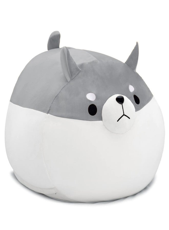 cuebear Stuffed Animal Storage Bean Bag Chair Cover for Kids Grey Shiba Inu Dog Bean Bag Chair for Girls XX-Large Size Toy Organizer Cover Only Without Filling - Image 1