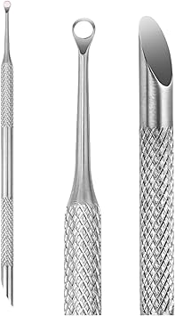 Generic 2in1 Manicure Cuticle Pusher Tool Stainless Steel Loop Beveled Head Lifts Removes Cuticles  - Image 1
