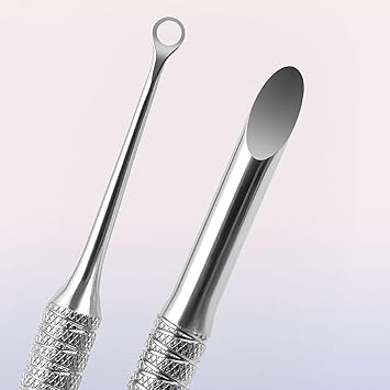 Generic 2in1 Manicure Cuticle Pusher Tool Stainless Steel Loop Beveled Head Lifts Removes Cuticles  - Image 3