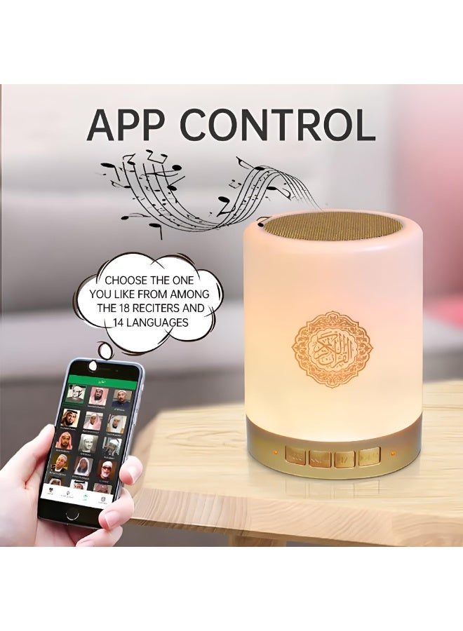 مصباح لمس مكبر صوت القرآن الرقمي المحمول مع تحكم بتطبيق بلوتوث، MP3، وقارئ بطاقة TF - Image 5