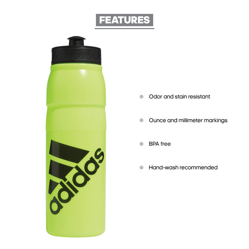 adidas 750 ML (28 oz) Stadium Refillable Plastic Sport Water Bottle, Signal Green/Black, One Size - Image 2