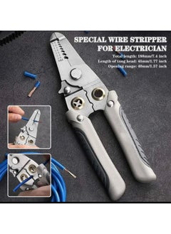 FI FIDROXIMPERIA FI FIDROXIMPERIA 6 in 1 Multifunctional Wire Stripper Tool For Electrician Cable Stripping Pliers Stainless Steel Mini pocket Repair Tool For Cutting and Crimping Wire Looping with Security Locks  - Image 5