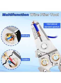 FI FIDROXIMPERIA FI FIDROXIMPERIA 6 in 1 Multifunctional Wire Stripper Tool For Electrician Cable Stripping Pliers Stainless Steel Mini pocket Repair Tool For Cutting and Crimping Wire Looping with Security Locks  - Image 2