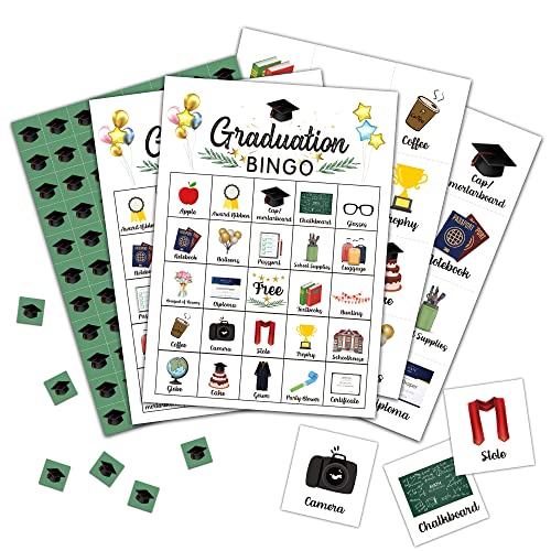 Foosproea Graduation Bingo Cards Graduation Game for 24 Players Grad Party Games for Family Friends Activities Holiday Party Favors Supplies Decorations09 - Image 1