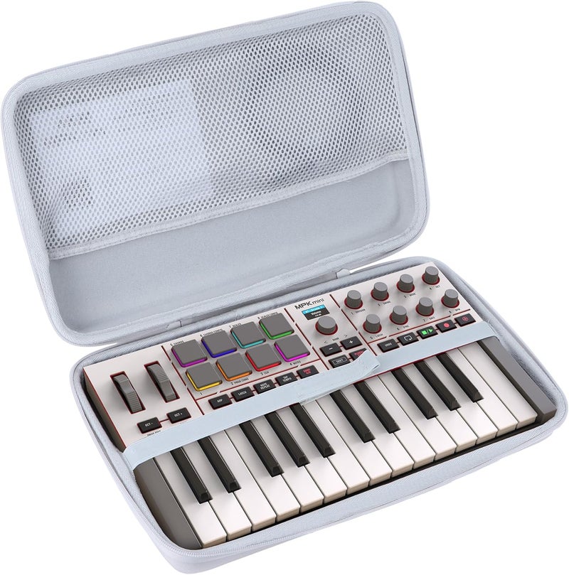 Lebakort Hard Case Compatible with Akai Professional MPK Mini IV USB-C MIDI Keyboard Controller, Grey, Case - Image 2