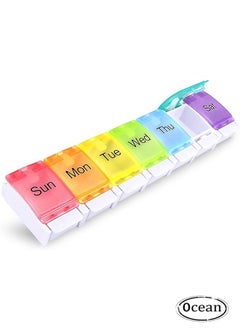 1 PCS Weekly Pill Organizer Arthritis Friendly Travel 7 Day Pill Box Vitamin Case With Spring Open Design And Storage Case Large Compartment