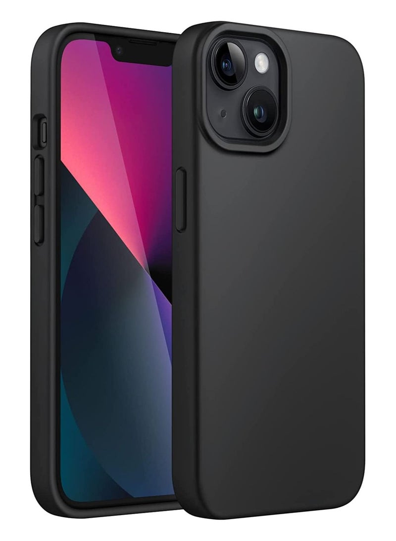 IAF Silicone Case Compatible with IPhone 13 Mini 5.4-Inch - Inch, Silky Soft Touch Full Body Protective Case, Shockproof Cover with Microfiber Lining (Black) - Image 1
