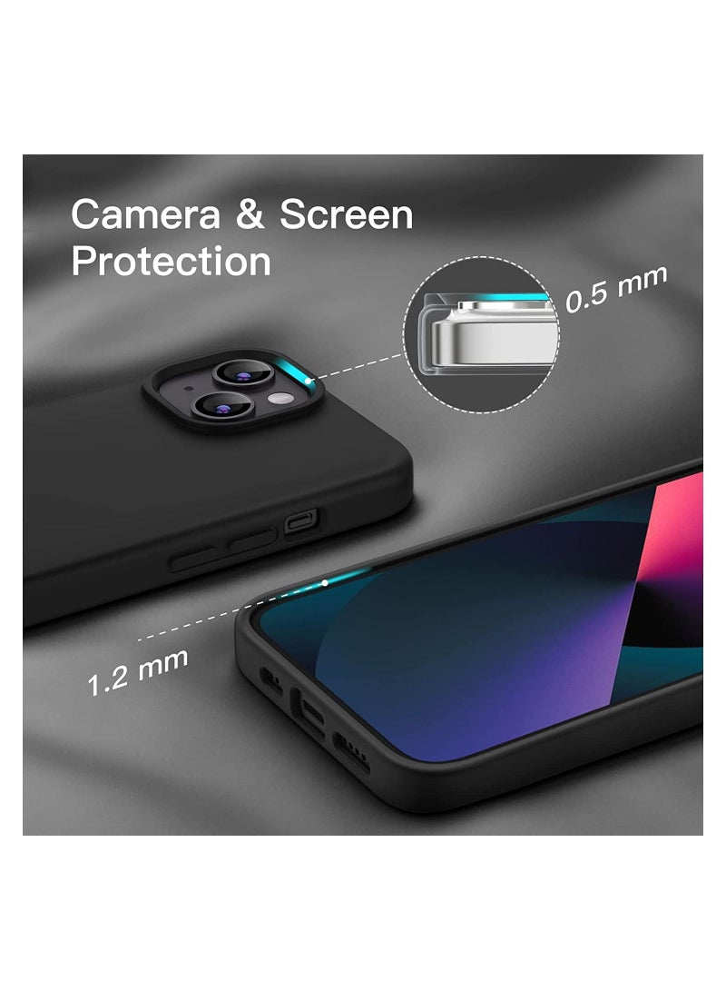IAF Silicone Case Compatible with IPhone 13 Mini 5.4-Inch - Inch, Silky Soft Touch Full Body Protective Case, Shockproof Cover with Microfiber Lining (Black) - Image 3