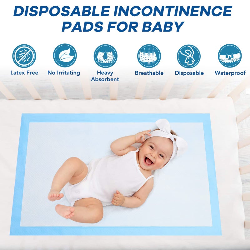 Buyockss Disposable Changing Pad Pack of 50 Baby Incontinence Pad Diaper Changing Pads UnderPads Ultra Soft Super Absorbent Waterproof Mat 13 x18 in - Image 3