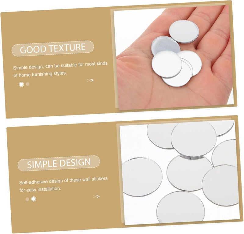 Gadpiparty 800pcs Acrylic Round Wall Sticker Mirror Effect Decals for Bathroom Living Room and Easy to Apply and Remove Creative Home Art - Image 4