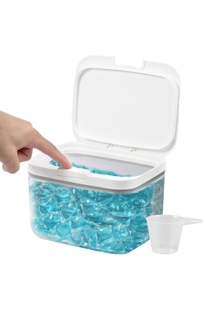 صندوق تخزين كبسولات الغسيل سعة 2.8 لتر، قابل للفتح التلقائي، مناسب لغسالة الصحون، ذو سعة كبيرة، يحافظ على الكبسولات محكمة الإغلاق.