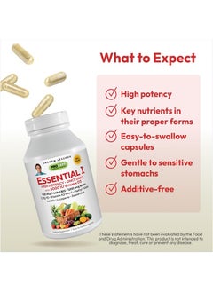 Andrew Lessman Essential-1 Multivitamin 5000 IU Vitamin D3 60 Small Capsules – 100 mcg Methyl B12. CoQ10 Lutein Lycopene Zeaxanthin. High Potency. No Additives. Gentle Ultra-Mild. One Daily Capsule  - Image 4
