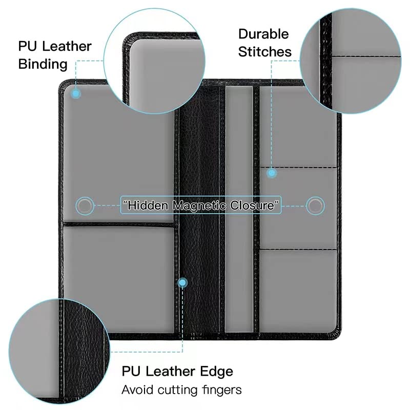 Valardoh Premium Car Registration and Insurance Card Holder, Car Document Holder for Cards, Driver License & other Essential Documents (Black) - Image 4