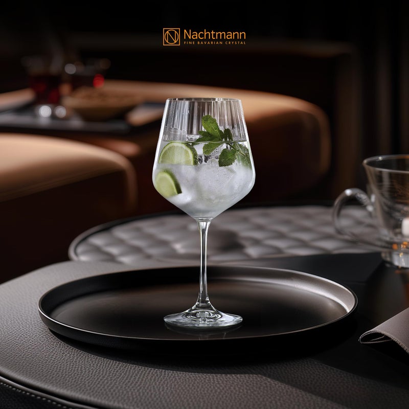 Nachtmann Celebration Gin & Tonic Glasses â€“ Set of 4 Lead-Free 22.5 oz Large Crystal Goblets with Vertical Contour Detailing, Refined Stemware for Cocktails, Entertaining, Parties, Home Bars - Image 5
