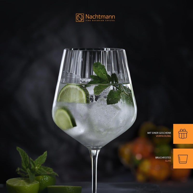 Nachtmann Celebration Gin & Tonic Glasses â€“ Set of 4 Lead-Free 22.5 oz Large Crystal Goblets with Vertical Contour Detailing, Refined Stemware for Cocktails, Entertaining, Parties, Home Bars - Image 3