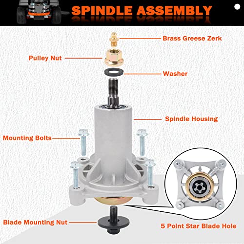 KOOTANS 187292 Spindle Assembly Fit for Husqvarna 587820301 587819701 532187281 587125401 532192870 532187281 539112057 YTH22V46 YTH24V48, Ariens 21546238 21549012 and 42" 46" 48" 54" Mower Deck - Image 3