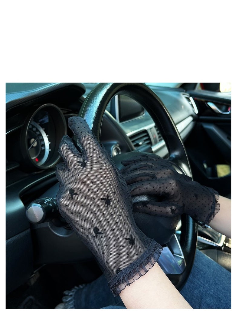 قفازات نسائية للقيادة، قفازات غير قابلة للانزلاق، حماية من الشمس، قفازات صيفية للحماية من الأشعة فوق البنفسجية - Image 1