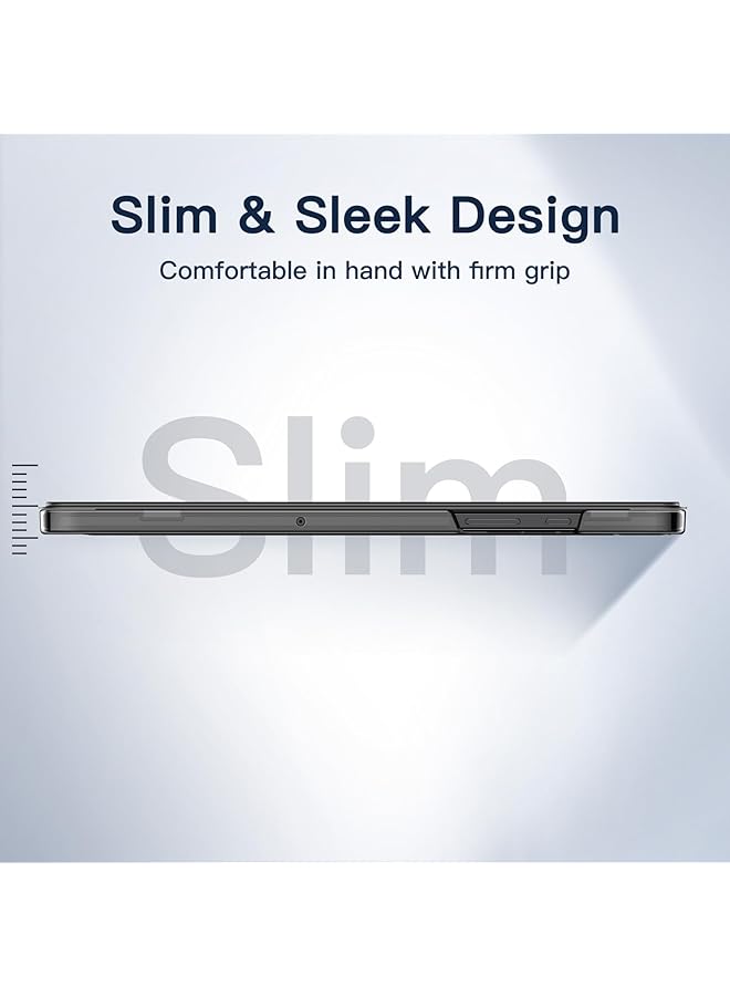 جي تيك حافظة لجهاز سامسونج جالكسي تاب A9+ A9 Plus مقاس 11 بوصة 2023 مع ظهر شفاف رفيع وحامل ثلاثي الطي وغطاء واقي للكمبيوتر اللوحي مع خاصية الاستيقاظ التلقائي باللون الأسود - Image 3