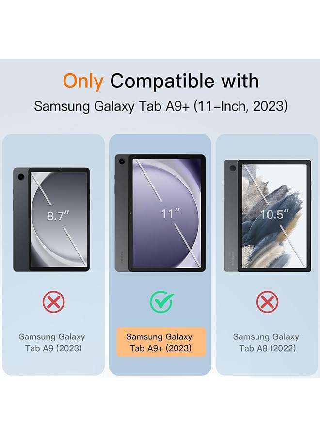 جي تيك حافظة لجهاز سامسونج جالكسي تاب A9+ A9 Plus مقاس 11 بوصة 2023 مع ظهر شفاف رفيع وحامل ثلاثي الطي وغطاء واقي للكمبيوتر اللوحي مع خاصية الاستيقاظ التلقائي باللون الأسود - Image 2
