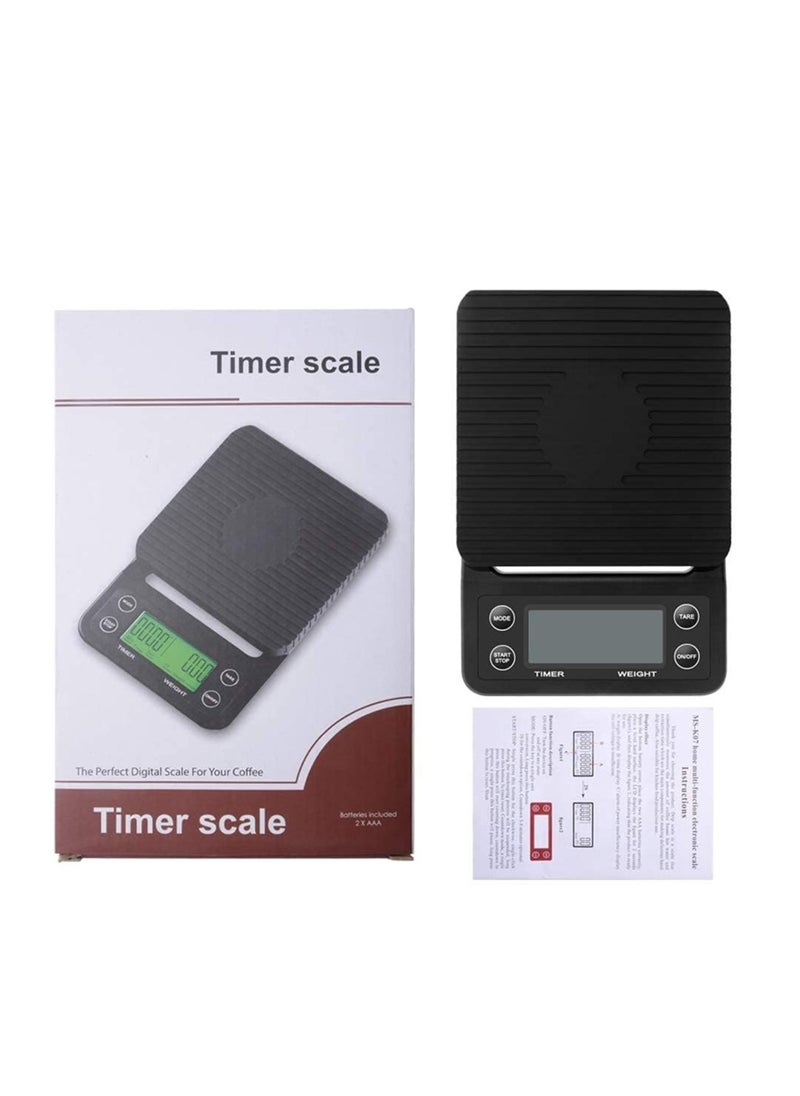 Electronic Coffee Drip Scale Accurate Electric Kitchen Scale with Large Clear LCD Display Coffee Scale with Timer and Tare Function Drip coffee Scale Food Scales