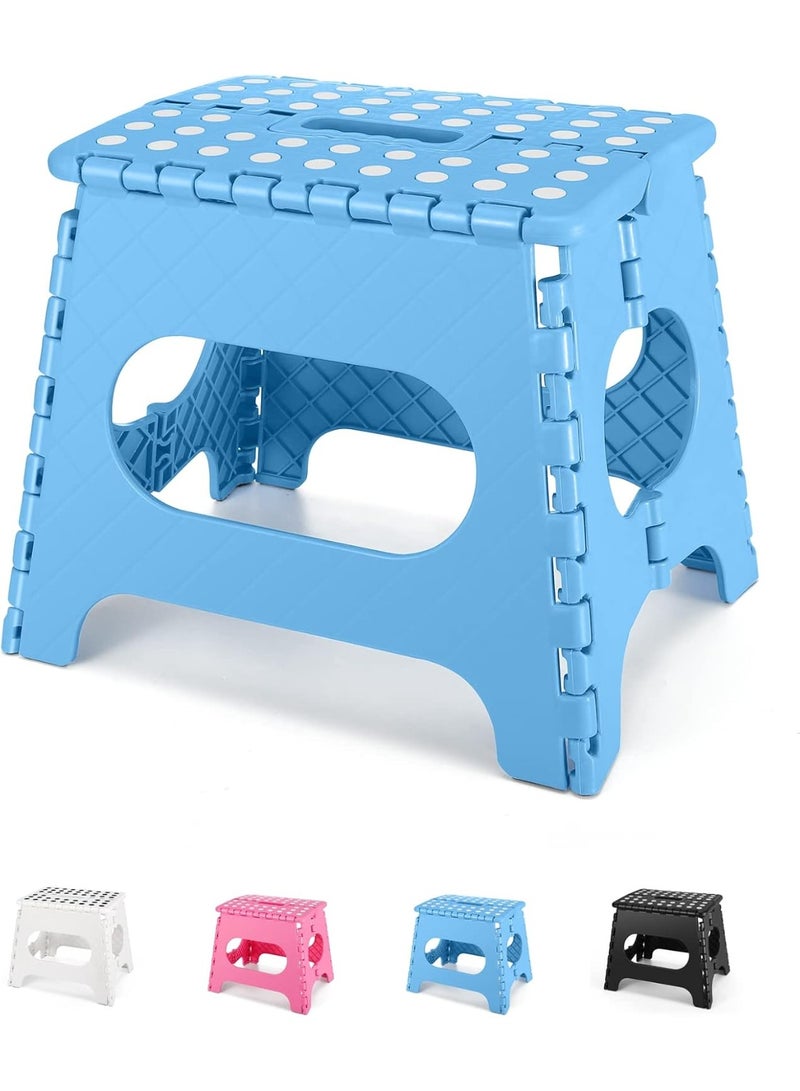 FALAHOM Folding Step Stool for Adults and Kids,Lightweight Plastic Stepping Stool, Foldable Step Stool with Portable Handle, Hold up to 300lbs Non Slip Collapsible Stool - Image 1
