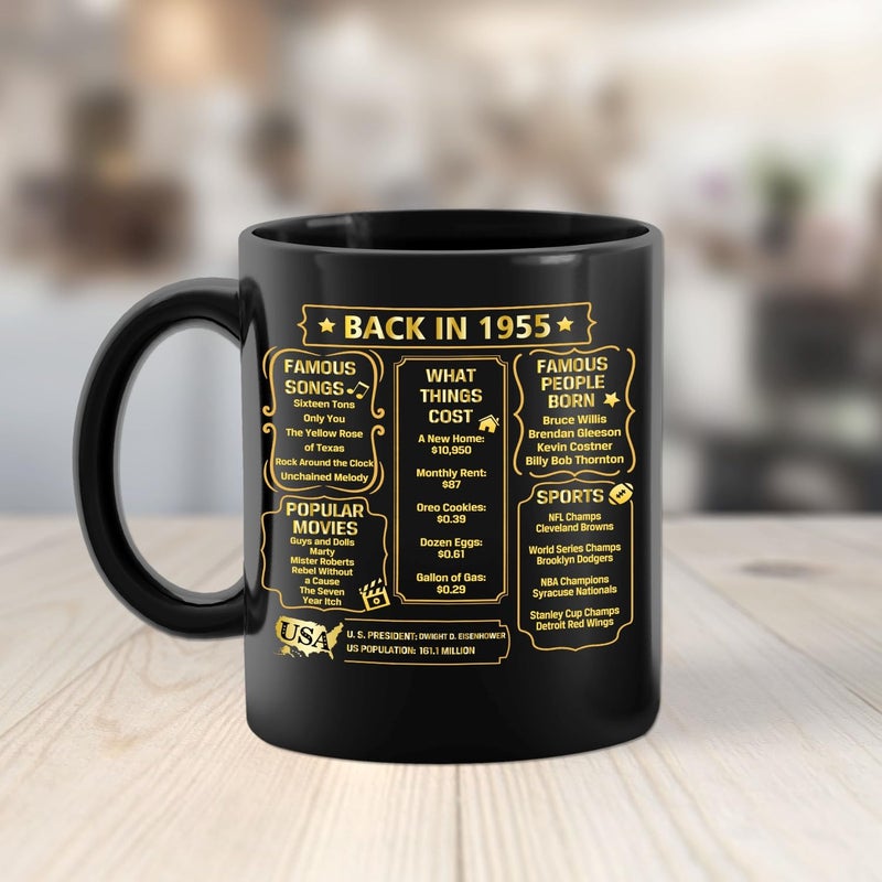 Qupt 70Th Birthday Gifts For Women Men  70Th Birthday Gifts For Him  1955 Birthday Gifts For Women Men  70 Years Old Gifts  1955 Birthday Gifts For Her Him  70Th Birthday Presents Coffee Mug - Image 5