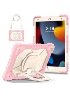 For IPad10.2 2021 Hand Strap Strap Tablet Case PC Bracelet Stand Apple Pro11 High-end Protective Case-Color:BEIGE ROSE GOLD-Applicable Model:Samsung Tab A9 X110/X115 (full Set)