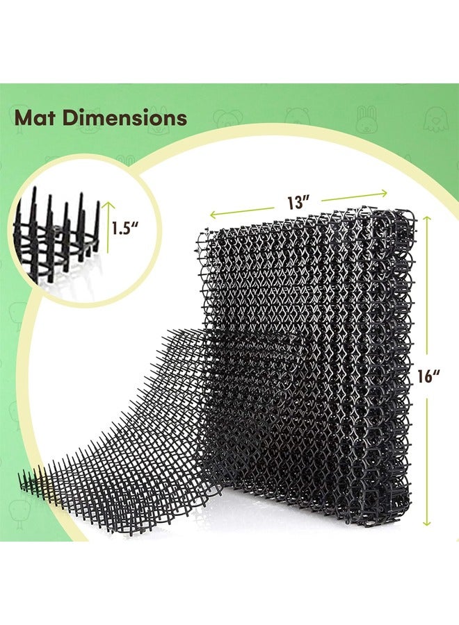 Cat Scat Mat 10 Piece Set - 16 x 13 in - Cat Indoor/Outdoor Deterrent Pad - Dog & Cat Spike Mat Anti-dig for Garden - Cat Anti- Scratch Mat with 1 inch Plastic Spikes - Image 2