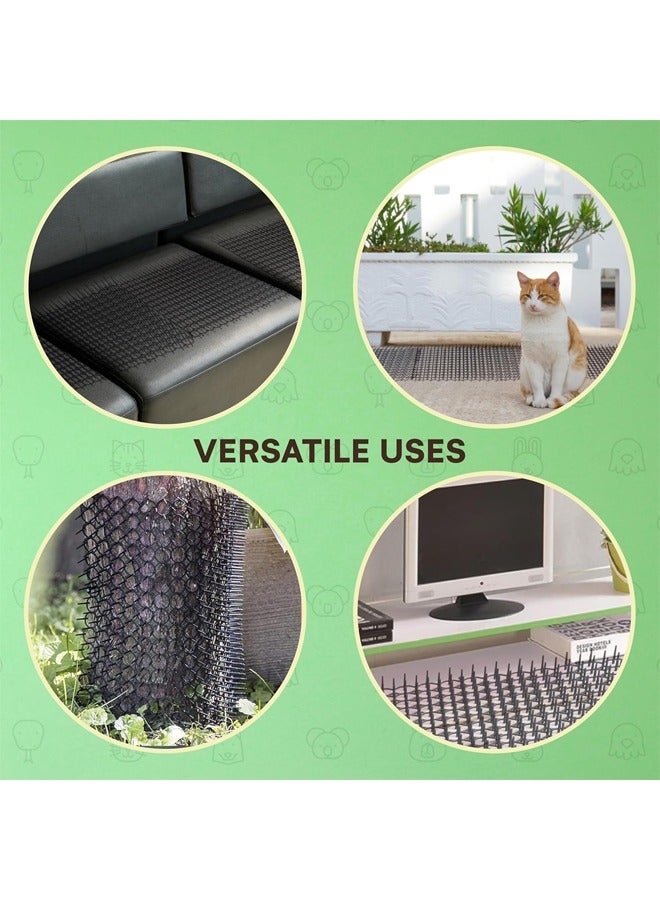 Cat Scat Mat 10 Piece Set - 16 x 13 in - Cat Indoor/Outdoor Deterrent Pad - Dog & Cat Spike Mat Anti-dig for Garden - Cat Anti- Scratch Mat with 1 inch Plastic Spikes - Image 5