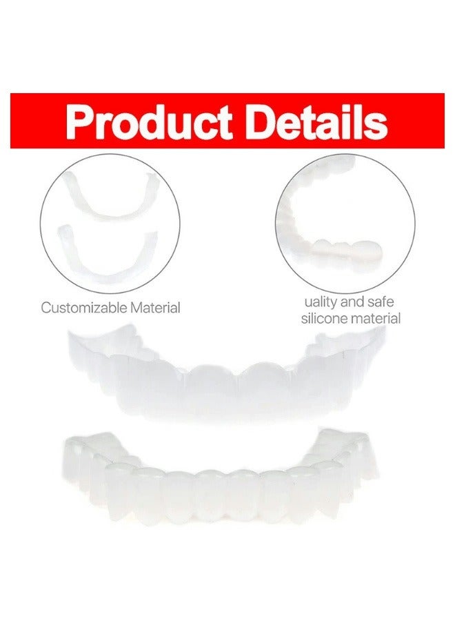 إيلهو Teeth Veneers Anti-true Braces Snap On Smile Teeth Whitening Denture Teeth Comfortable Veneer Cover Teeth Dental Restoration Kit Temporary Denture Mold - Image 3