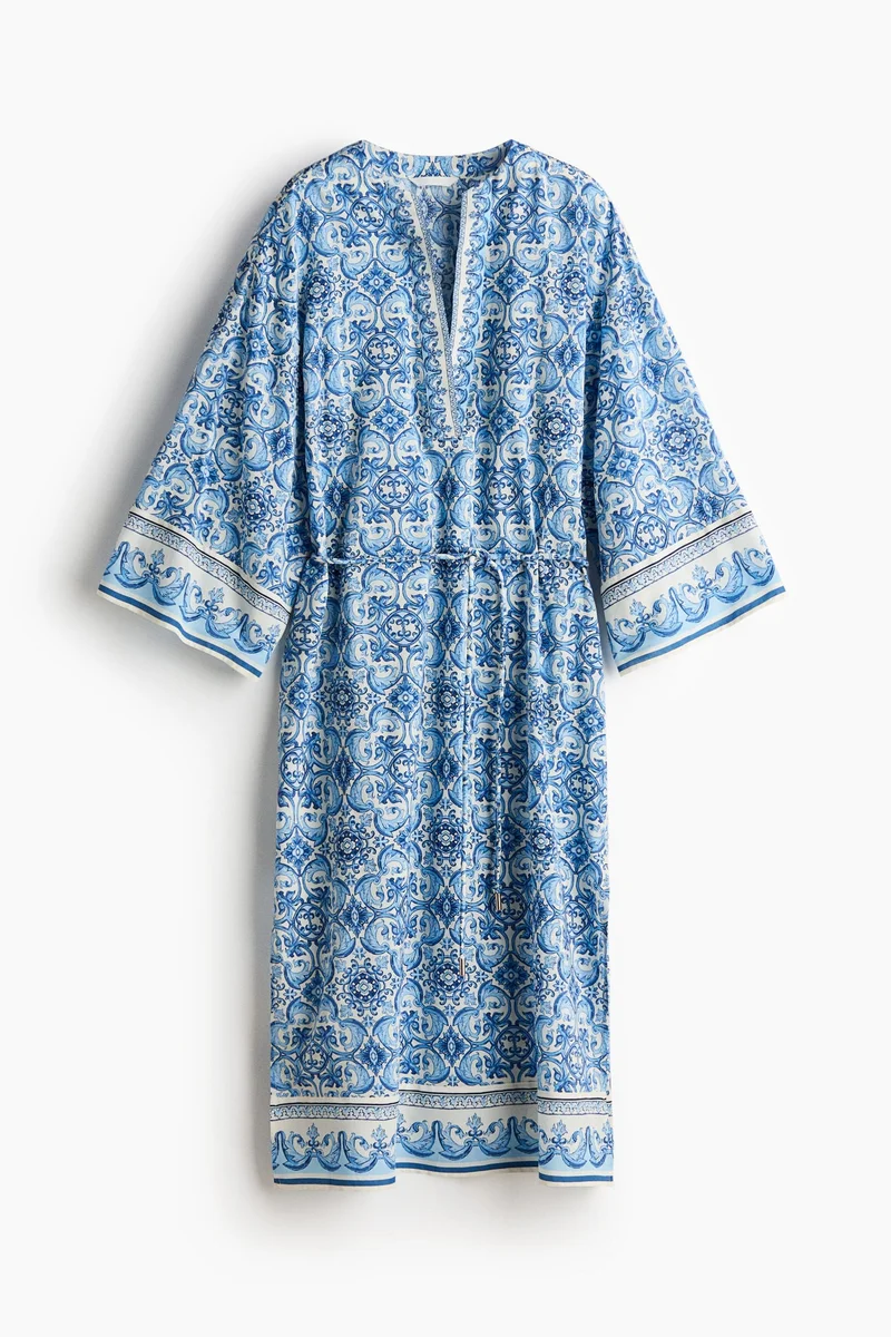 H&M  Tie-belt tunic dress for Women | Best Price UAE