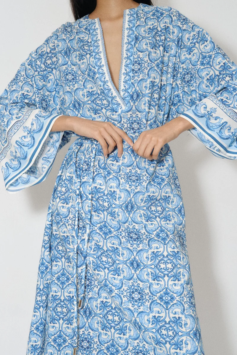 H&M  Tie-belt tunic dress for Women | Best Price UAE