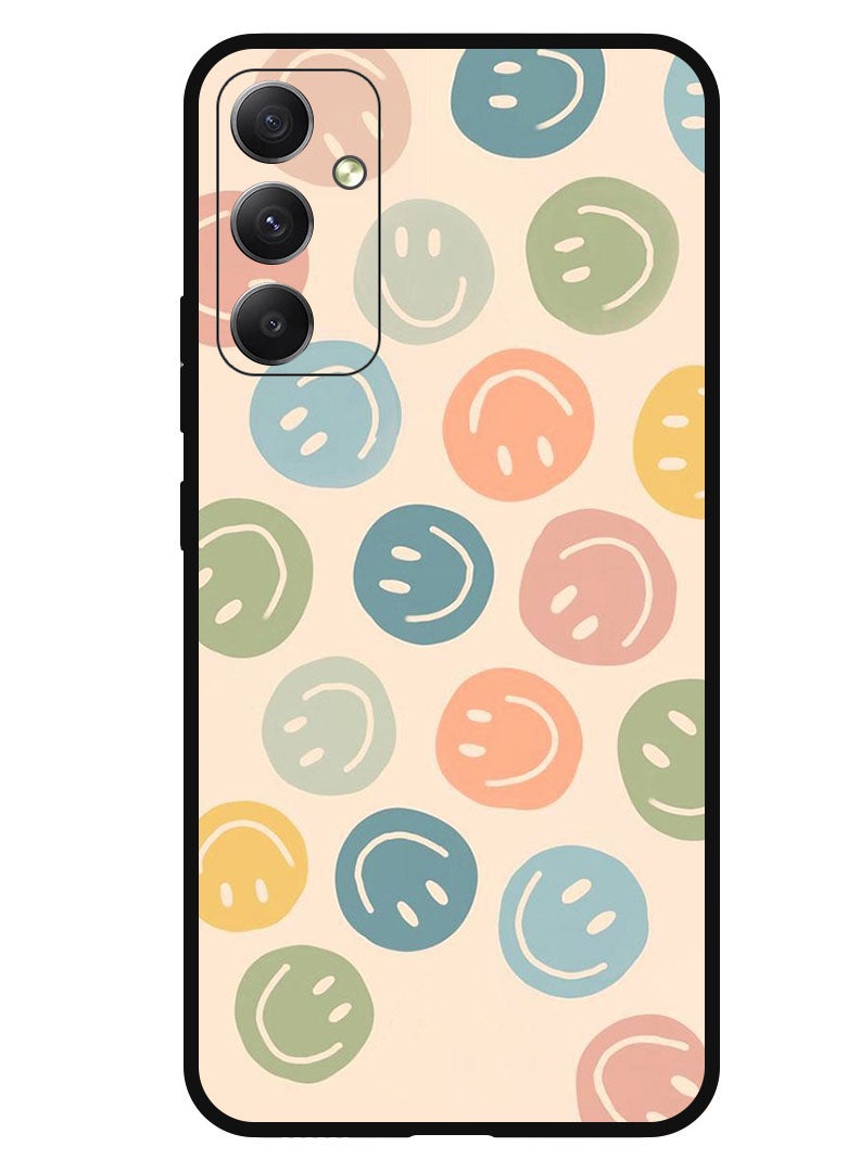 Theodor Protective Case Anti Scratch Shock Proof Bumper Cover For Samsung Galaxy A24 4G Colourful Smileys - Image 1