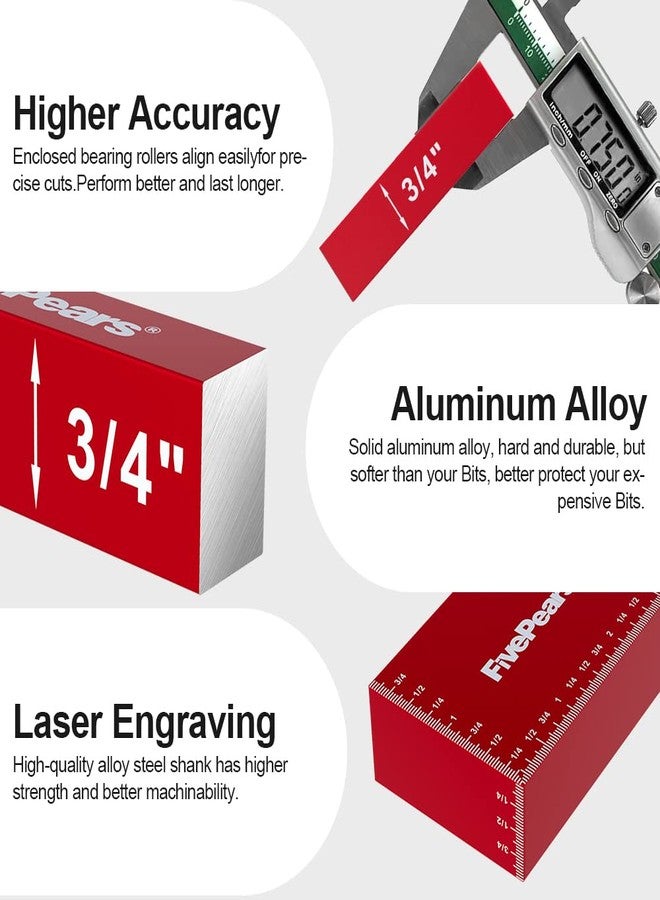 FIVEPEARS مجموعة مكعبات إعداد القياس من FivePears، مكونة من 15 قطعة لأعمال النجارة، قضبان إعداد قياس دقيقة من الألومنيوم لمقياس محاذاة منشار الطاولة، علامات حجم محفورة بالليزر، مكعبات إعداد القياس لمقياس ارتفاع بت التوجيه - Image 4