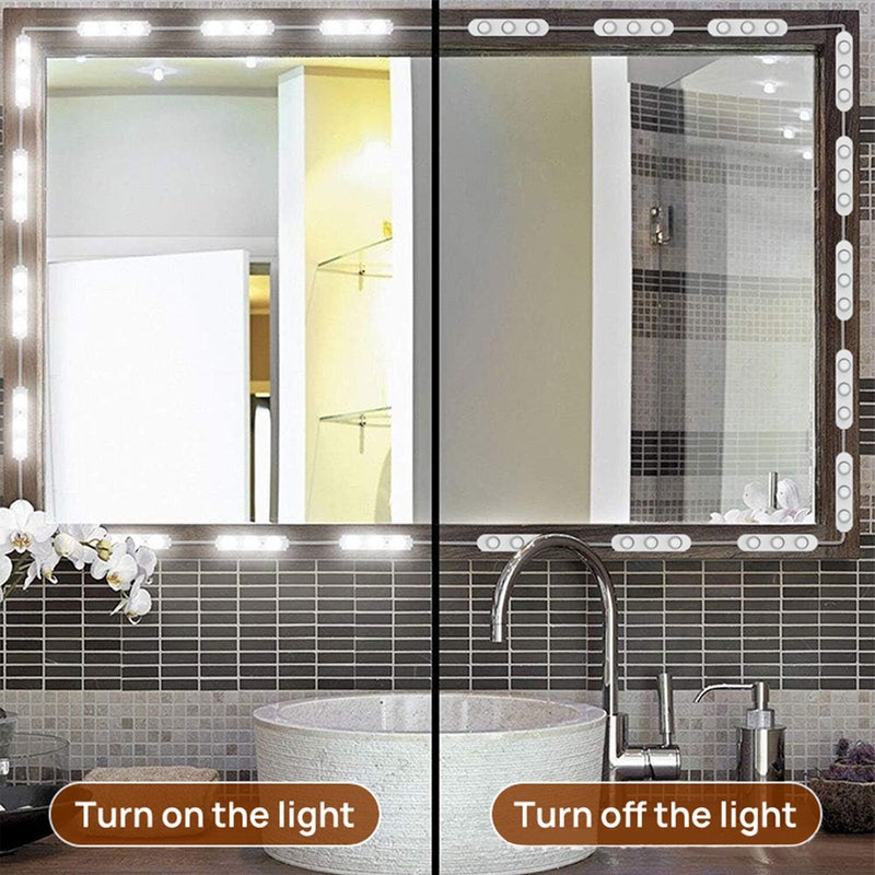 10FT Makeup Vanity Light Module Self-Adhesive Makeup Mirror Light Dimmable Mirror Light Three Color Temperatures IP65 Waterproof USB Plug and Play - Image 4