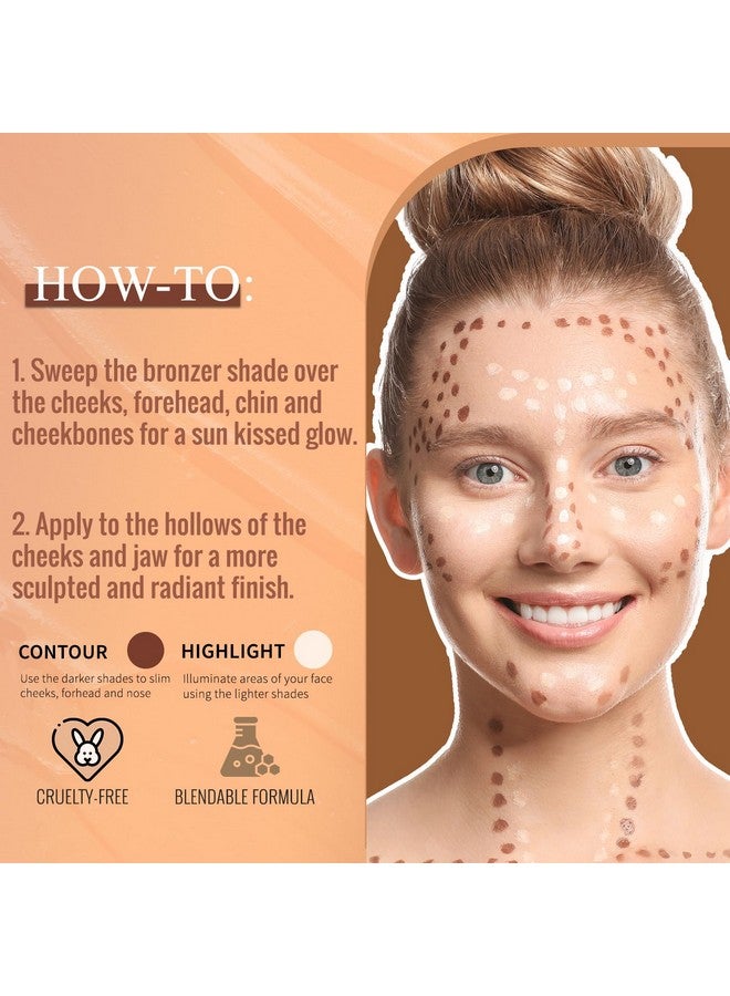Profusion Cosmetics Mini Artistry Highlight & Contour I Palette Makeup Kit, Long Lasting and Soft Powder Formula - Light Medium - Image 5