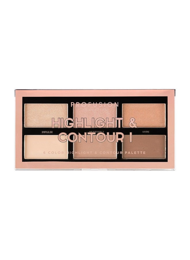 Profusion Cosmetics Mini Artistry Highlight & Contour I Palette Makeup Kit, Long Lasting and Soft Powder Formula - Light Medium - Image 1