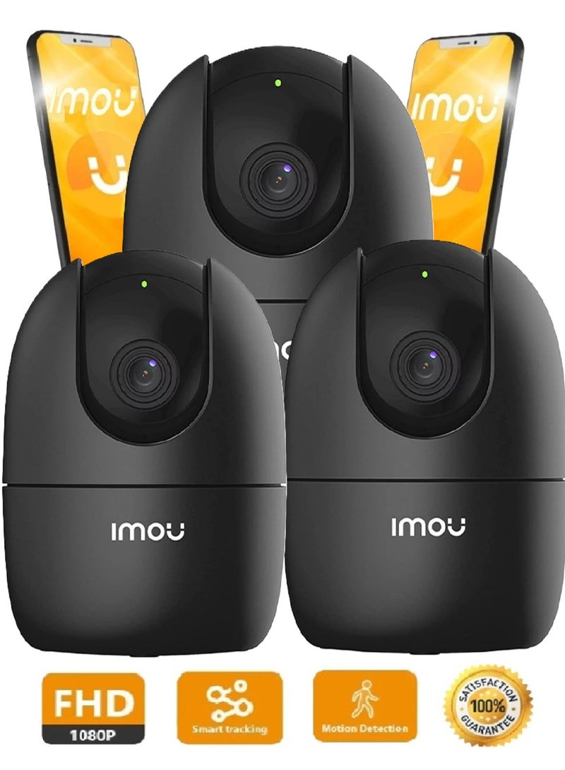 IMOU IMOU 2MP FHD 360 Degree Security Camera - Up to 256GB SD Card, WiFi & Ethernet Connection, Privacy Mode, Alexa Google Assistant, Human Detection, 2-Way Audio, Night Vision ( 3 Pieces )  - Image 1