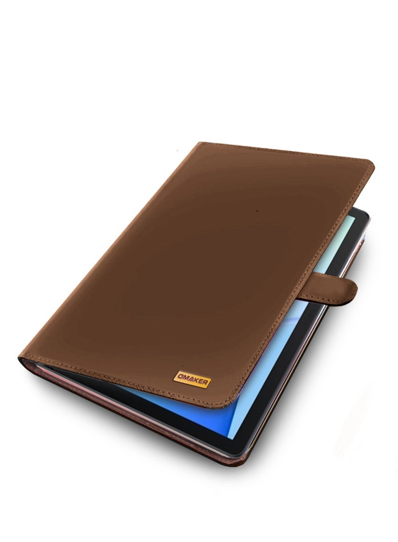 اوميكر جراب Xiaomi Redmi Pad Pro 5G 2024 مقاس 12.1 بوصة من جلد البولي يوريثان بإغلاق مغناطيسي - بني داكن - Image 4