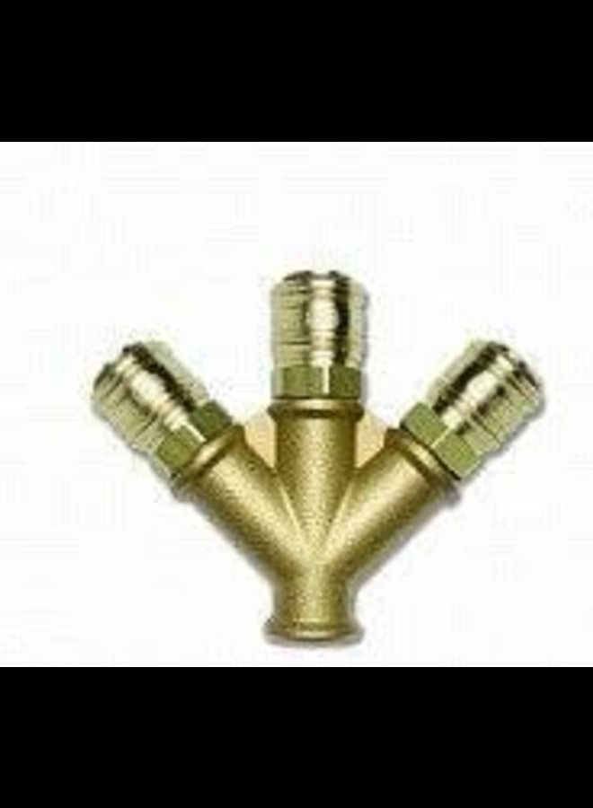 ABBASALI Compressed Air Distributor 3-Way Coupling with External Thread 1/2''  - Image 1