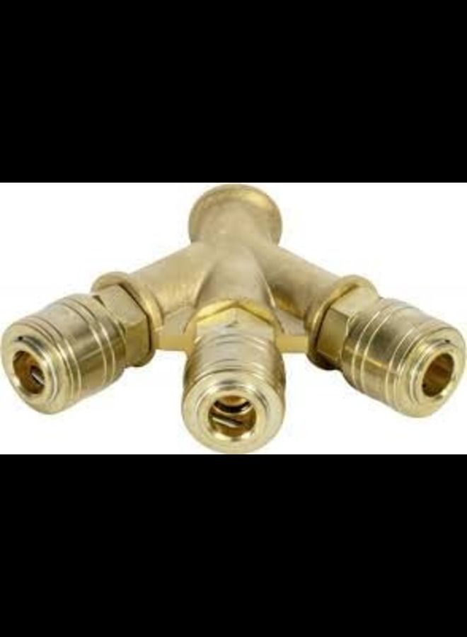 ABBASALI Compressed Air Distributor 3-Way Coupling with External Thread 1/2''  - Image 3
