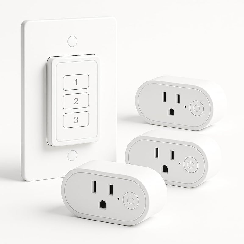 LoraTap Remote Control Outlet: Wireless Light Switch with Wall Plate — Long Range — Plug in On Off Switch for Lights & Small Appliances — 1 Remote for 3 Outlets — no Wiring - Image 1