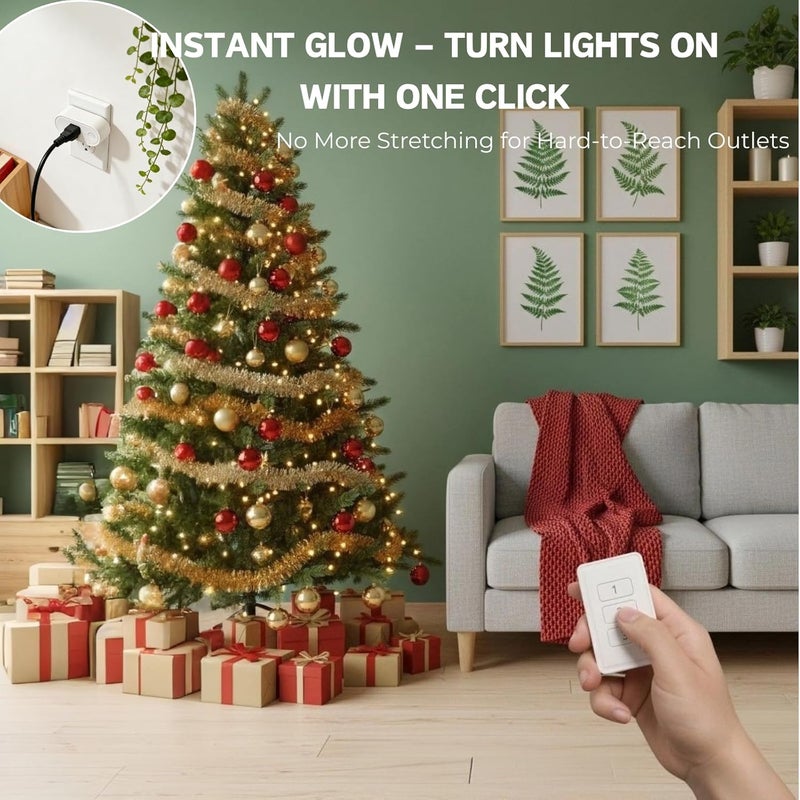 LoraTap Remote Control Outlet: Wireless Light Switch with Wall Plate — Long Range — Plug in On Off Switch for Lights & Small Appliances — 1 Remote for 3 Outlets — no Wiring - Image 2