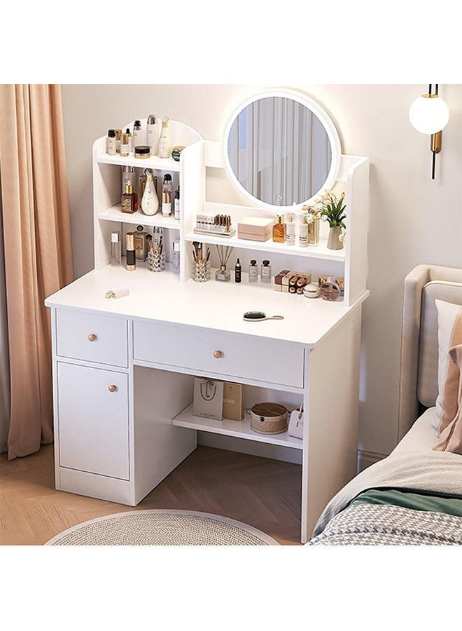 Beauenty Dressing Table,Makeup Table with Drawers, Vanity Desk with Mirror and led Lights,3 Lighting Mode,Makeup Vanity Desk,Multifunctional Makeup Writing Desk for Bedroom (80CM) - Image 1