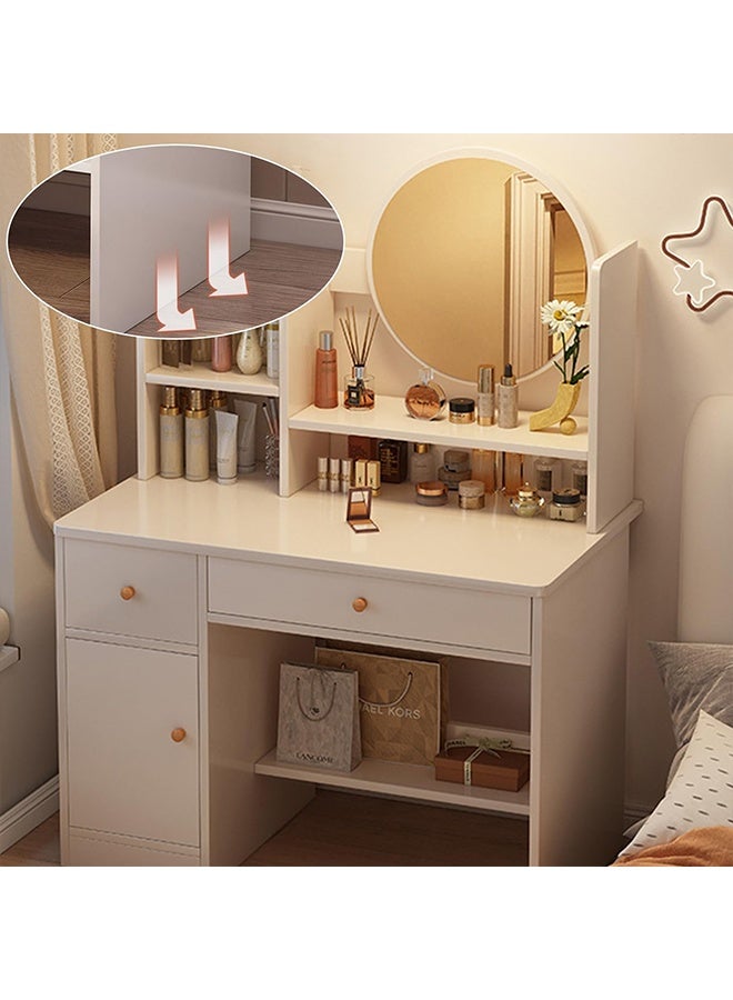 Beauenty Dressing Table,Makeup Table with Drawers, Vanity Desk with Mirror and led Lights,3 Lighting Mode,Makeup Vanity Desk,Multifunctional Makeup Writing Desk for Bedroom (80CM) - Image 5