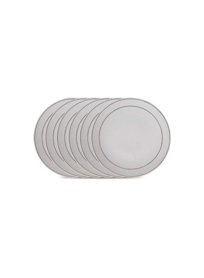 Classy-Bright Porcelain Side Plate Set 6 Pieces 7.5 Inch Flat Plates Food Grade Thermal Resistant Scratch Resistant HW3879 White