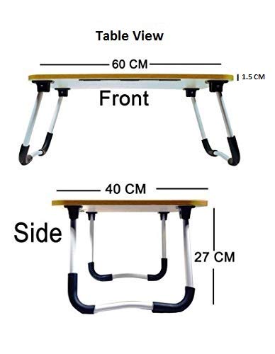 MD Shop Smart MultiPurpose Adjustable Laptop TableBed TableStudy Table Foldable TablePortable Desk with Dock StandFoldable Legs NonSlip Legs Sofa Breakfast Book Reading Engineered Wood Black - Image 5